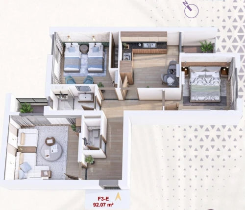 Appartement F3 92 m²  / 18
Million / m²
Négociable